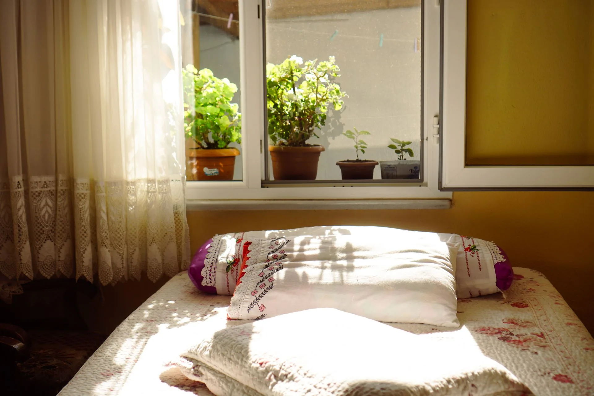 Chambre d'appartement baignée de lumière