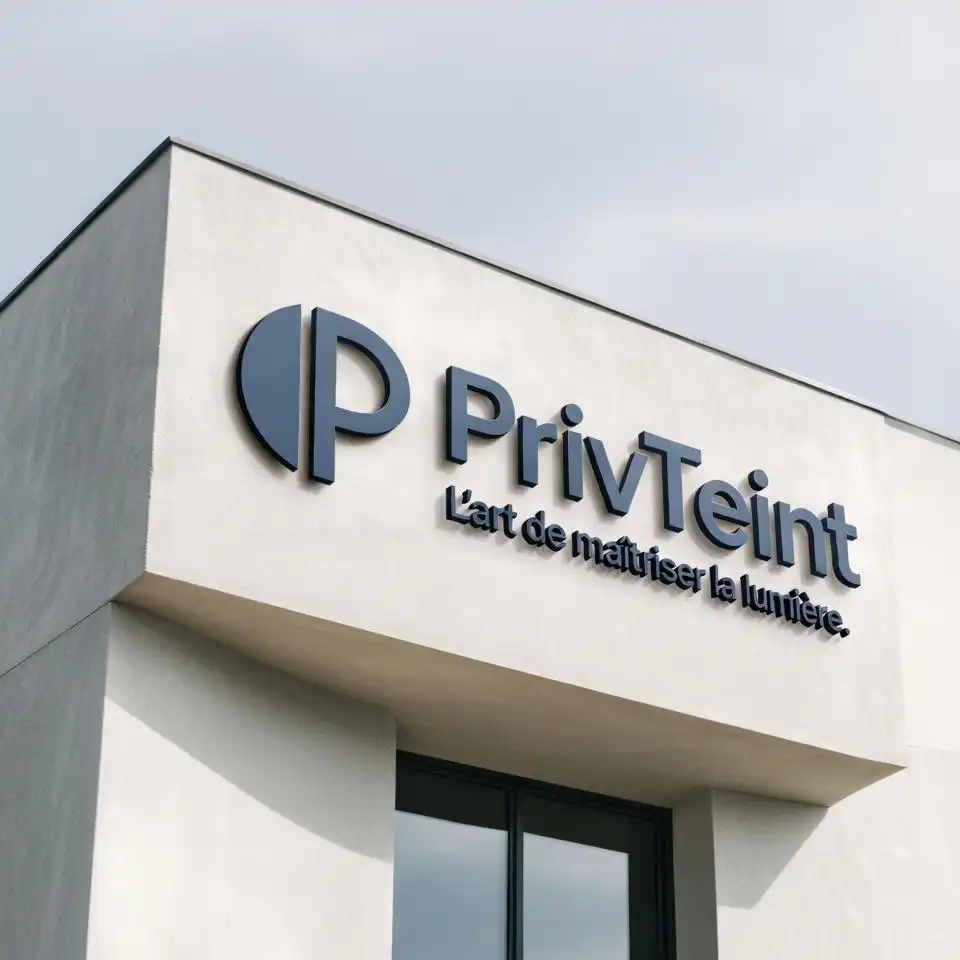 Enseigne PrivTeint sur la façade des locaux à Hyères — L'art de maîtriser la lumière